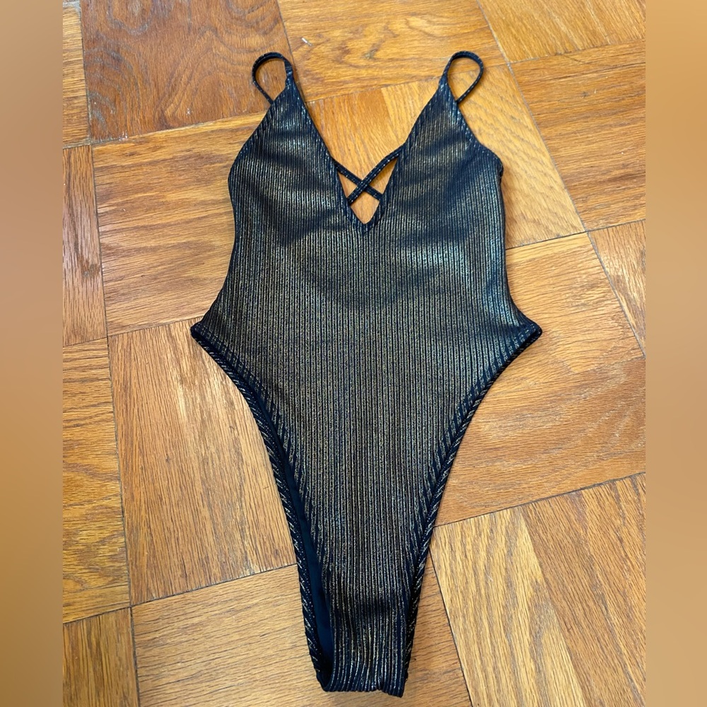 Gold Shimmer Bodysuit/Swimsuit